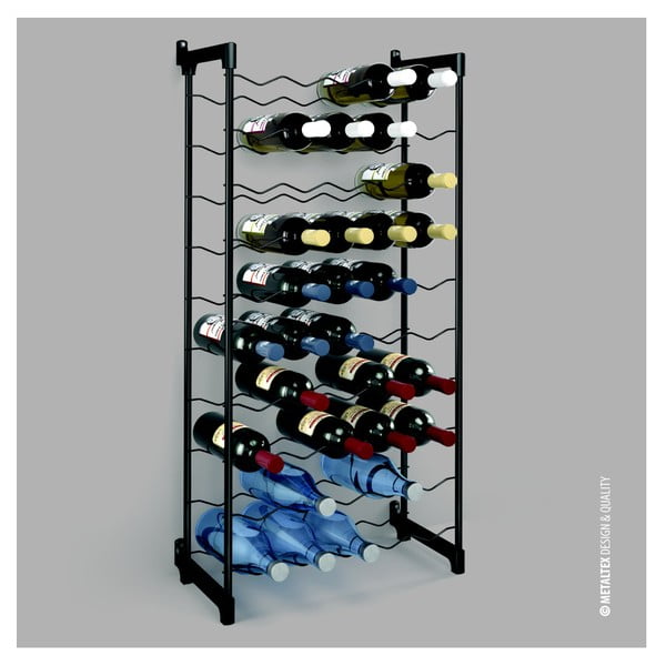Черна метална стойка за вино за 50 бутилки Barbera - Metaltex-image-1