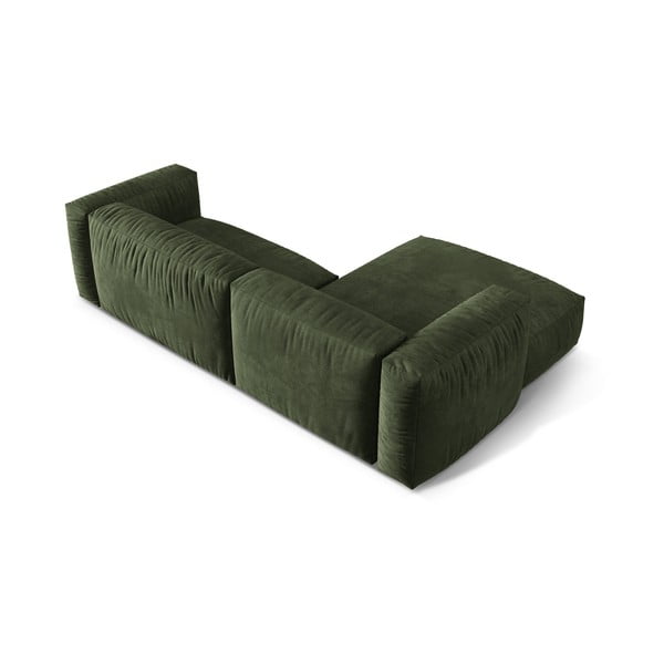 Зелен кадифен модулен ъглов диван (ляв ъгъл) Martina – Micadoni -image-3