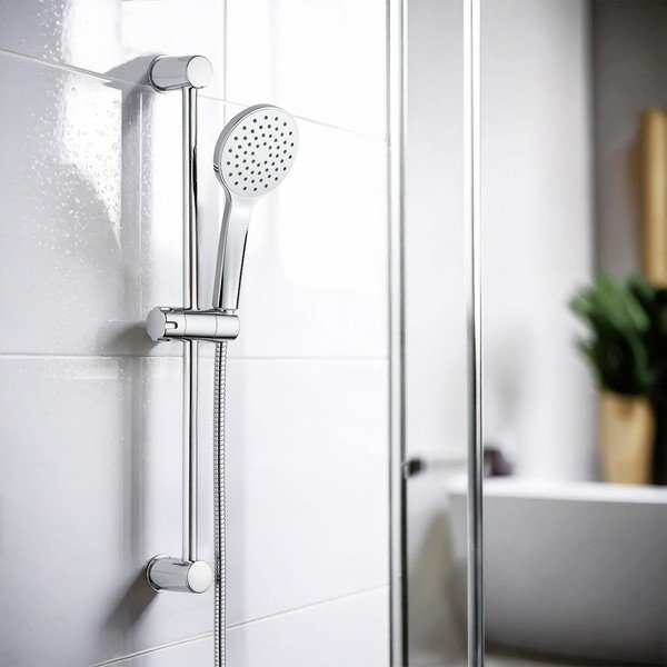Душ комплект от неръждаема стомана в сребрист цвят с подвижен държач 60 cm No. 2 – Allstar-image-1