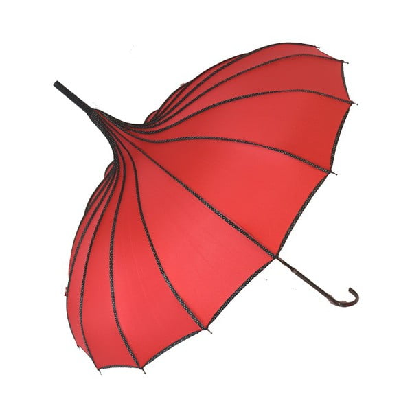Červený holový deštník Bebeig, ⌀ 90 cm