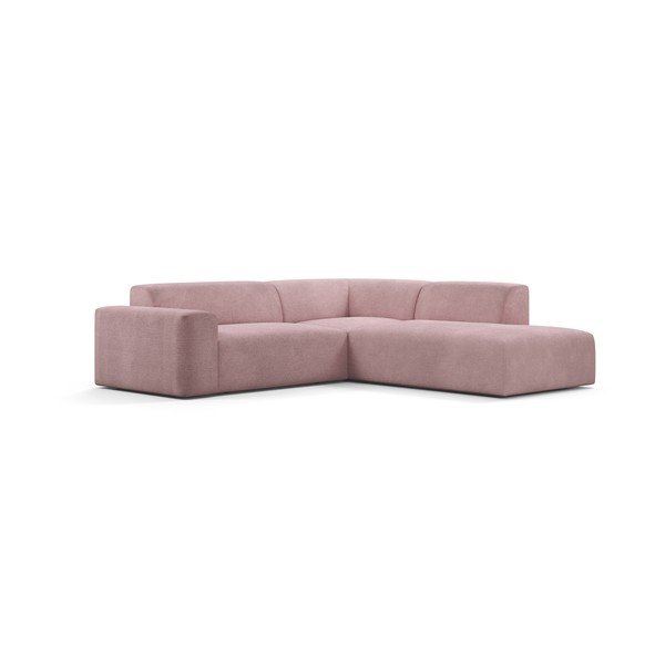 Розов ъглов диван от велур , 260 см, десен ъгъл Karen - Marie Claire Home-image-2