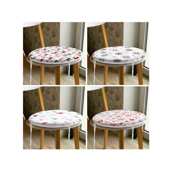 Възглавници за сядане в комплект от 4 бр. с коледни мотиви ø 40 cm Snowflakes – Mila Home-image-3