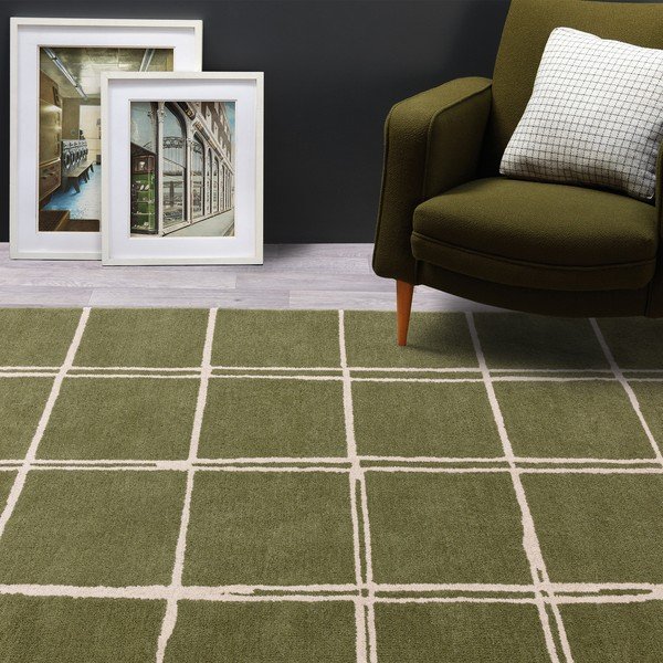Зелен ръчно изработен вълнен килим 160x230 cm – Asiatic Carpets-image-1