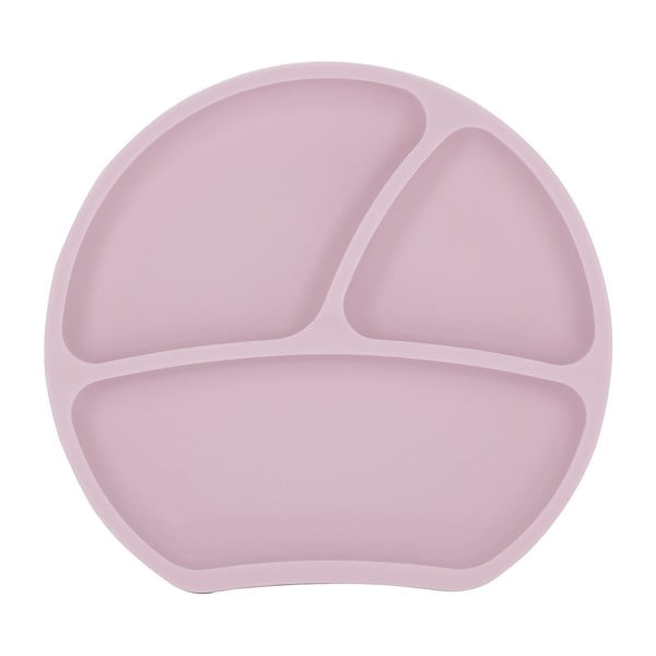 Светлорозова силиконова детска чиния 19x20,5 cm – Kindsgut-image-3