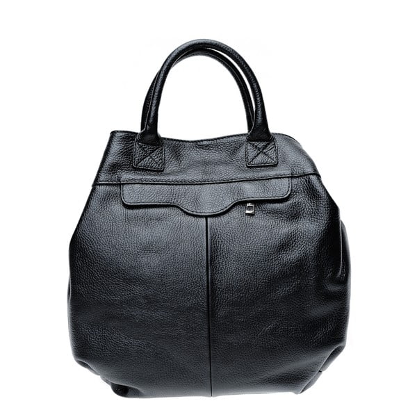 Черна кожена чанта - Isabella Rhea