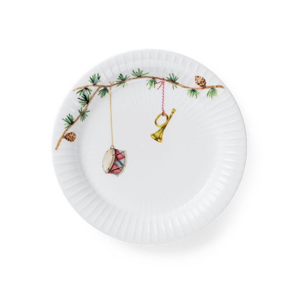 Бяла десертна порцеланова чиния с коледен мотив ø 19 cm Hammershøi Christmas – Kähler Design