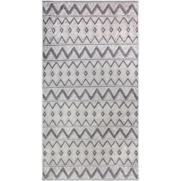 Сив килим подходящ за пране 80x150 cm Zig Zag – Vitaus