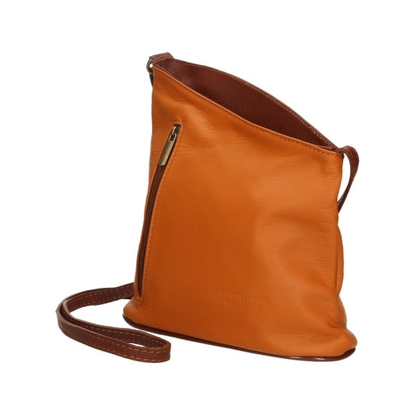 Кафява кожена чанта в цвят коняк Garturo - Chicca Borse-image-3