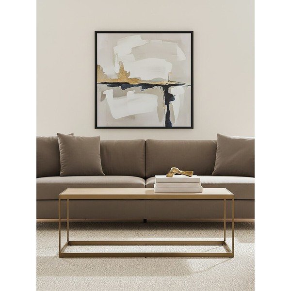 Кафява/в естествен цвят масичка за кафе с дъбов плот 40x120 cm Grenoble – Premier Housewares-image-2