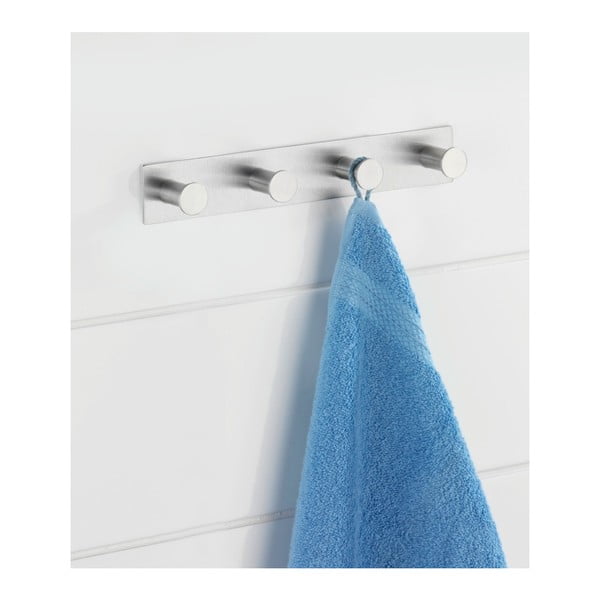 Самостоятелна стенна закачалка с 4 куки в сребристо Celano - Wenko-image-1