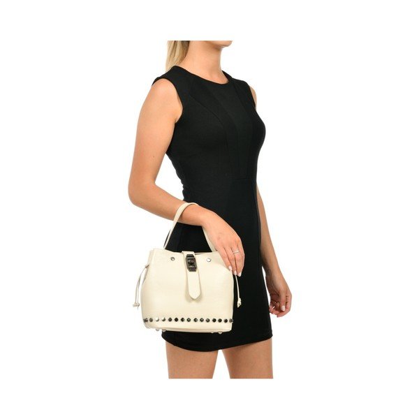 Бежова кожена чанта Giulia - Mangotti Bags-image-4