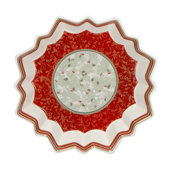 Порцеланова чиния за сервиране с коледен мотив Vassoio Stella , ⌀ 22 cm Connubio - Brandani