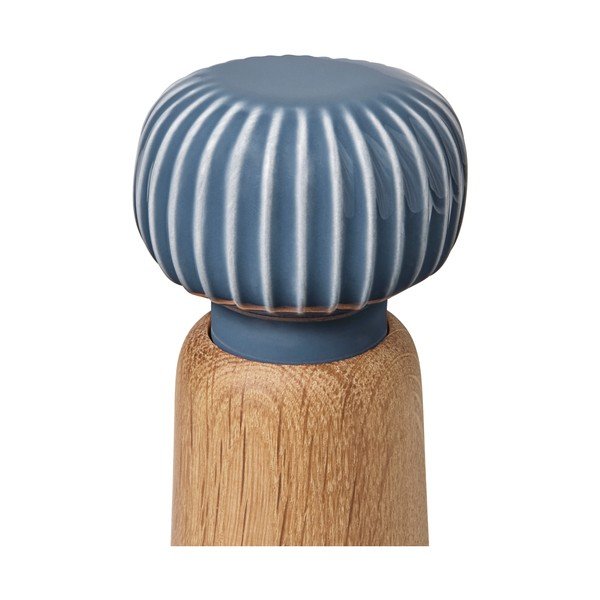 Мелничка за подправки, изработена от дъбово дърво със сиво-сини детайли от порцелан Hammershoi, височина 17,5 cm Hammershøi - Kähler Design-image-2