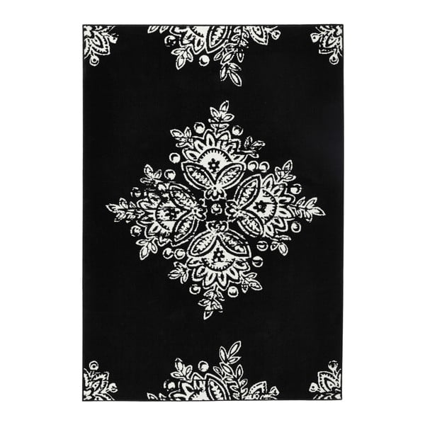 Черно-бял килим Blossom, 80 x 150 cm Gloria - Hanse Home