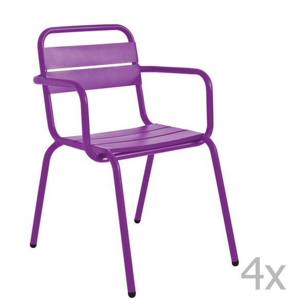 Sada 4 fialových zahradních židlí Isimar Barceloneta