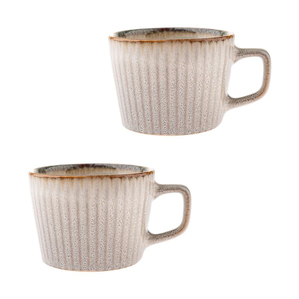 Кремави глинени чаши в комплект 2 бр. за капучино 190 ml Tone – Dakls