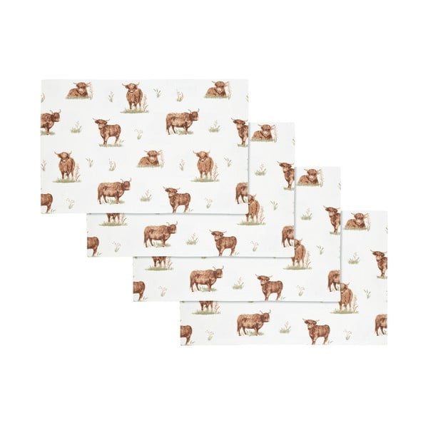 Памучни подложки за хранене в комплект от 4 бр. 30x46 cm Angus Highland Cow – Catherine Lansfield