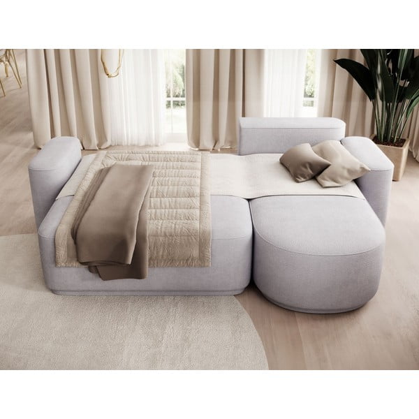 Светлосив шенилов разтегателен ъглов диван с място за съхранение (десен ъгъл) Aurumm – ELTAP-image-4
