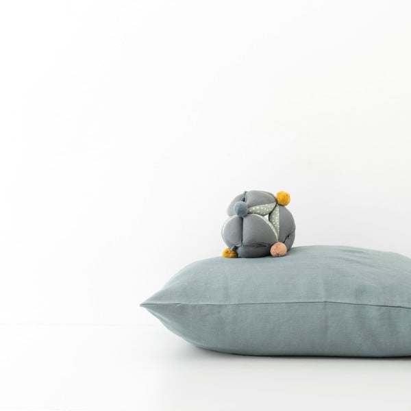Детска синя ленена калъфка за възглавница Nature, 40 x 60 cm - Linen Tales-image-2