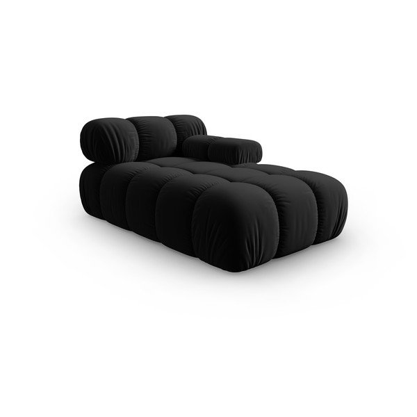 Черен кадифен модул за диван (десен ъгъл) Bellis - Micadoni Home-image-3