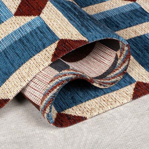 Синя пътека 60x230 cm Lennox Geometric – Flair Rugs-image-2