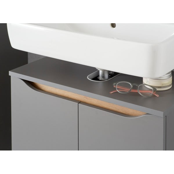 Сив шкаф за окачване под умивалника 60x53 cm Set 357 - Pelipal-image-1