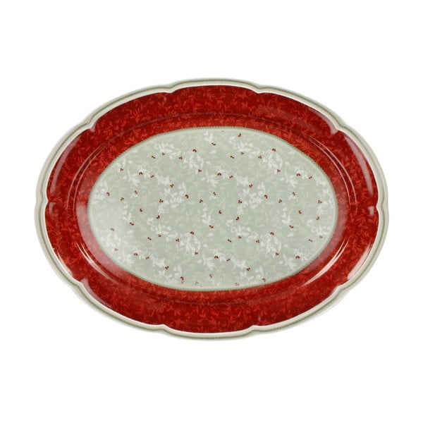 Порцеланова чиния с коледен мотив, дължина 40 cm Connubio - Brandani