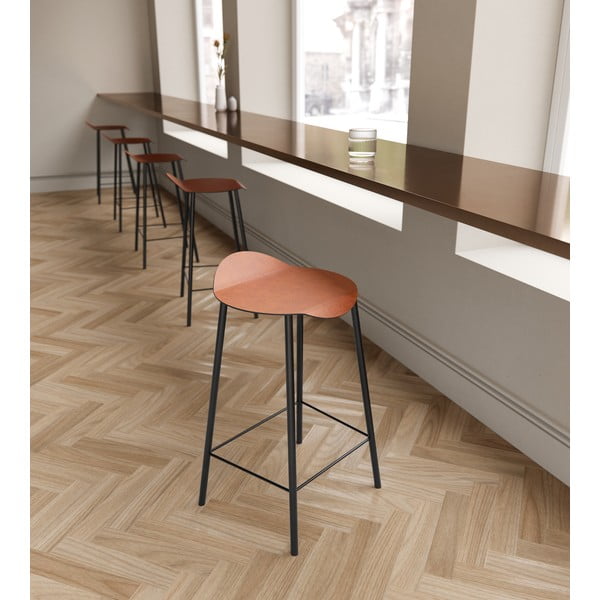 Кожен бар стол в цвят кафяв коняк Flamingo Bull – LIND DNA-image-1