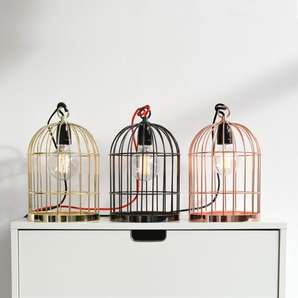 Závěsné světlo v měděné barvě Filament Style Bird Cage-image-1