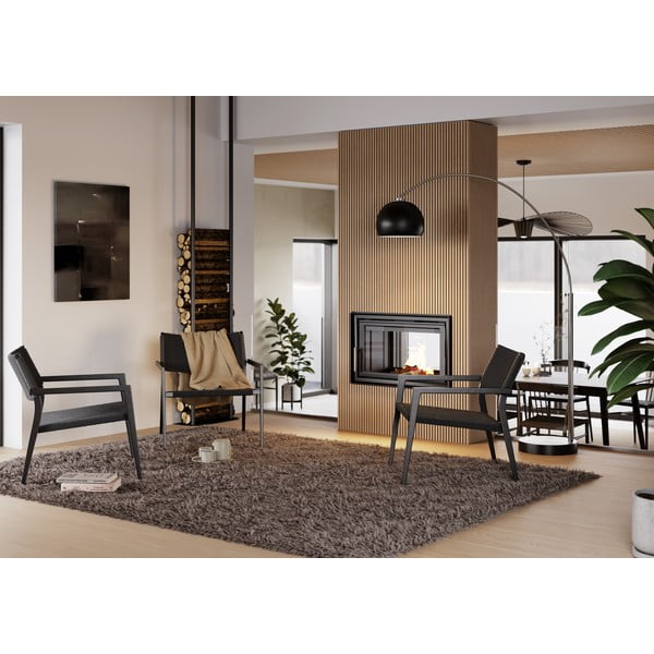 Черен фотьойл с тръстикова плетка Loop - DAN-FORM Denmark-image-1