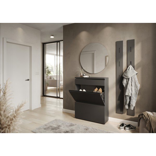 Антрацитна стойка за обувки 80x107x29 cm Baldone – Germania-image-4