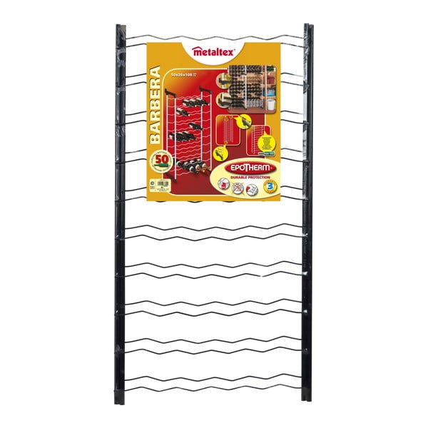 Черна метална стойка за вино за 50 бутилки Barbera - Metaltex-image-2