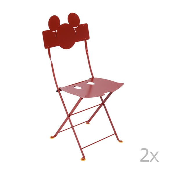 Комплект от 2 червени метални градински стола Bistro Mickey - Fermob
