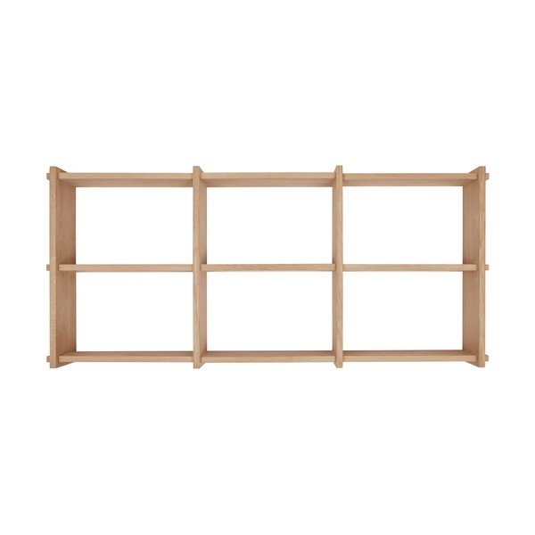 На няколко нива стенен рафт от масивен дъб в естествен цвят 37 cm Grid – OYOY Living Design