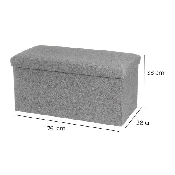 Сива табуретка от прежда с примки от букле Folding – Casa Selección-image-3