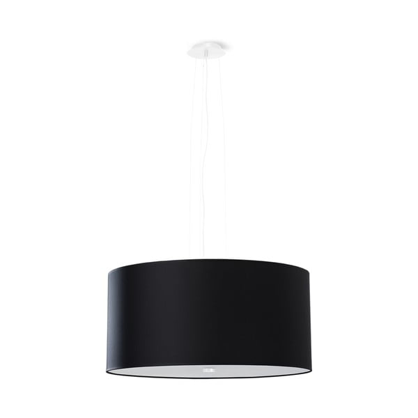 Черно висящо осветително тяло с текстилен абажур ø 50 cm Volta – Nice Lamps
