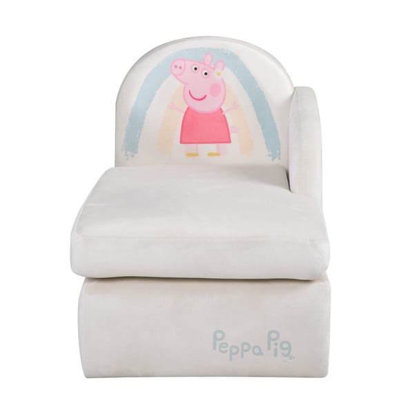 Бял кадифен детски диван 75 cm Peppa Pig – Roba-image-3
