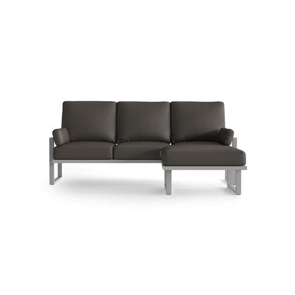 Сив ъглов диван с подвижна подложка за крака и светли крака - Marie Claire Home