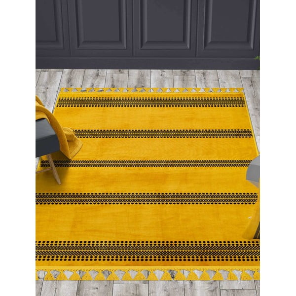 Жълт миещ се килим 200x80 cm - Vitaus-image-1