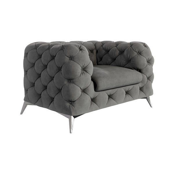 Сиво кадифено кресло Chelsea – Ropez