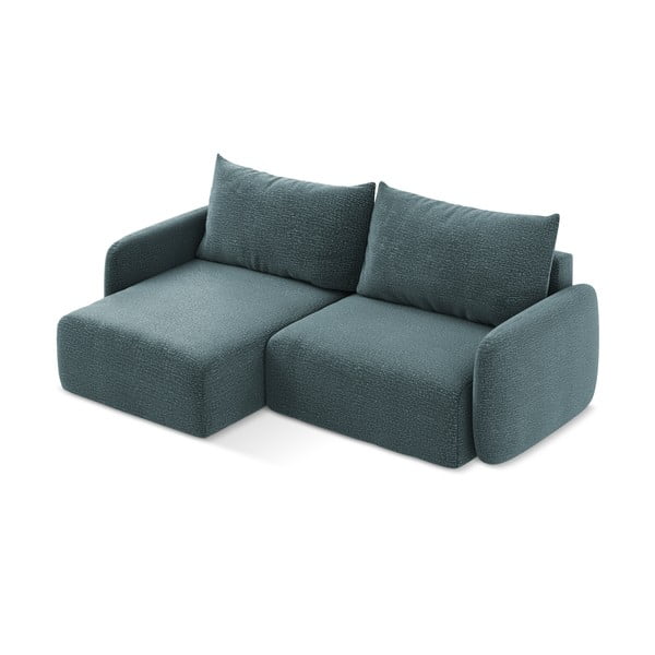 Тюркоазен разтегателен ъглов диван с място за съхранение (ляв ъгъл) Kalena – Makamii-image-3