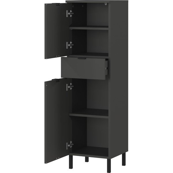 Антрацитен висок шкаф за баня 34x120 cm Arcena – Germania-image-3