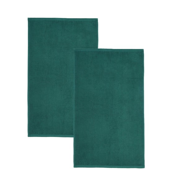 Тъмнозелени бързосъхнещи памучни хавлиени кърпи от тери в комплект от 2 бр. 90x140 cm Quick Dry – Catherine Lansfield