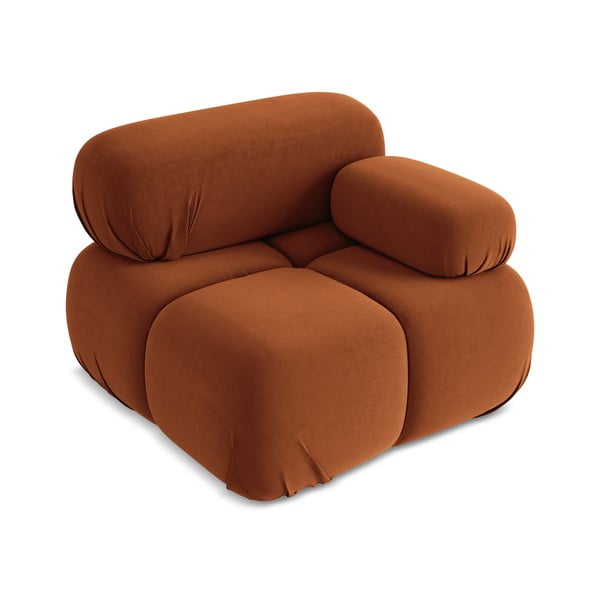 Оранжев кадифен модул за диван (десен ъгъл) Lokua – Makamii-image-2