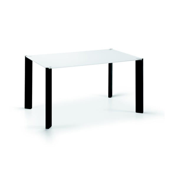 Jídelní stůl Corner, 140x90cm, černé nohy/sklo