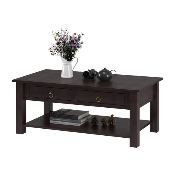 Тъмнокафява борова масичка за кафе Inda Inga - Støraa-image-1