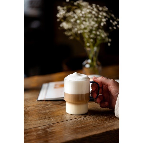 Сини стъклени чаши в комплект 2 бр. за капучино 350 ml Livio – Vialli Design-image-3