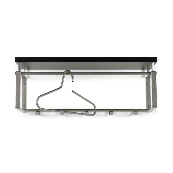 Черна/в сребрист цвят метална стенна закачалка с рафт 70 cm Rex – Spinder Design-image-2