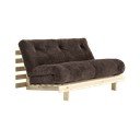 Тъмнокафяв сгъваем диван от рипсено кадифе 140 cm Roots – Karup