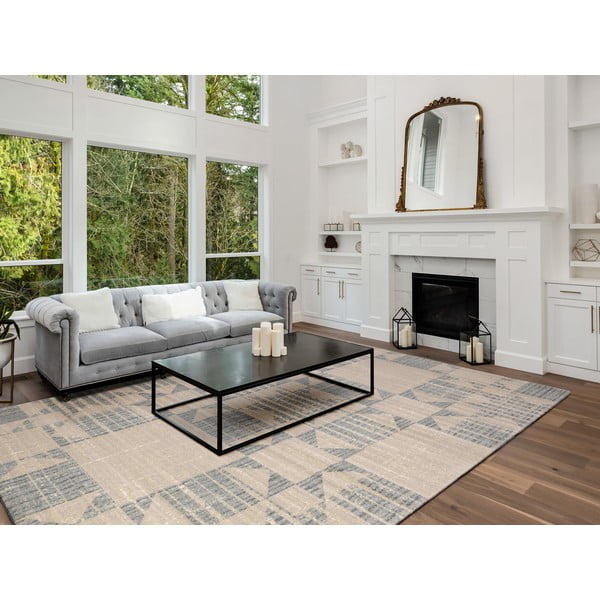 Бежов вълнен килим 200x300 cm Frotage beige – Agnella-image-1